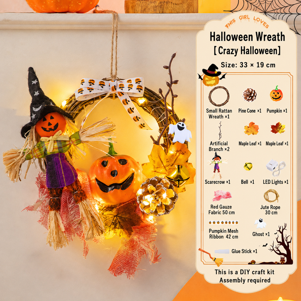 Halloween Lighted Wreath 🎃