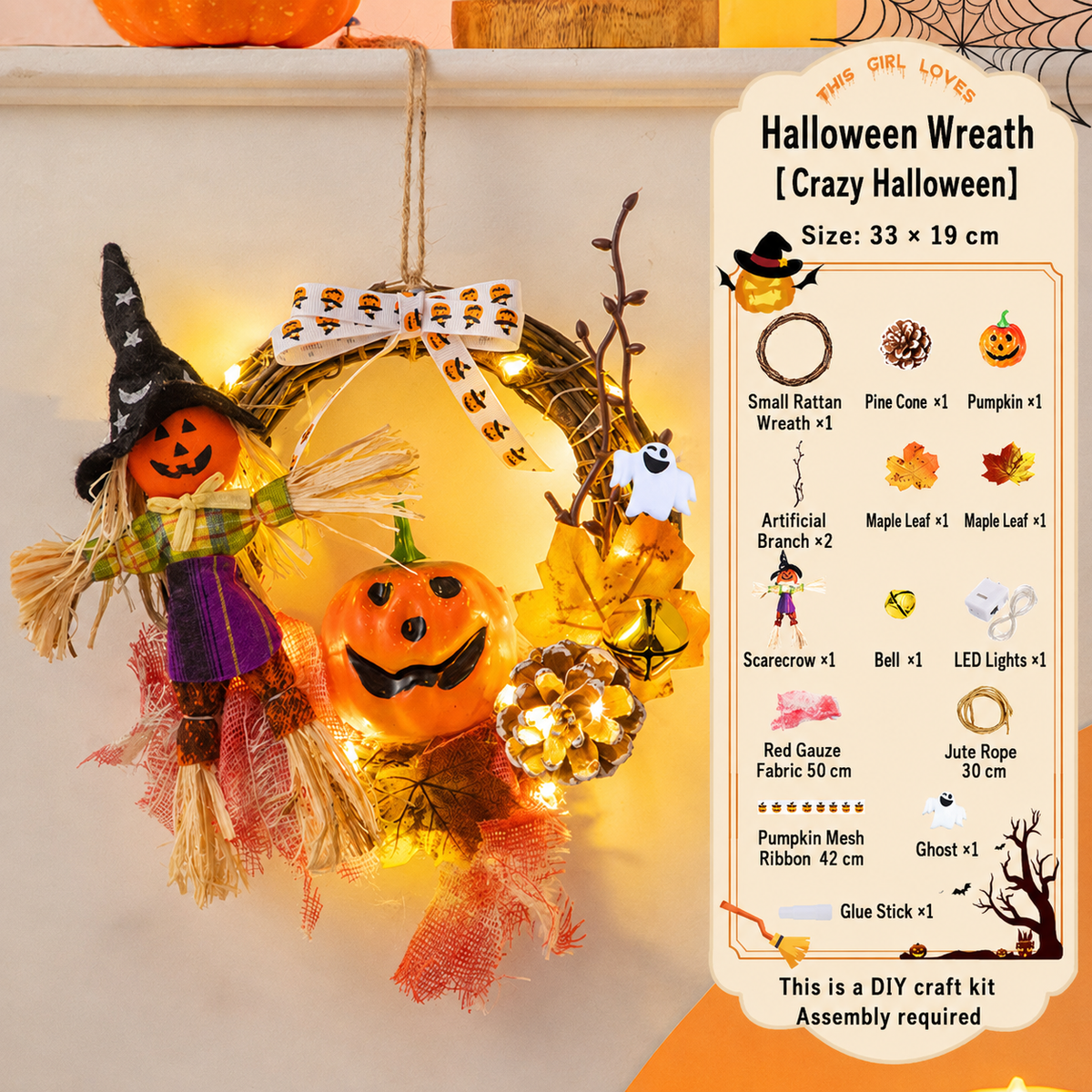 Halloween Lighted Wreath 🎃