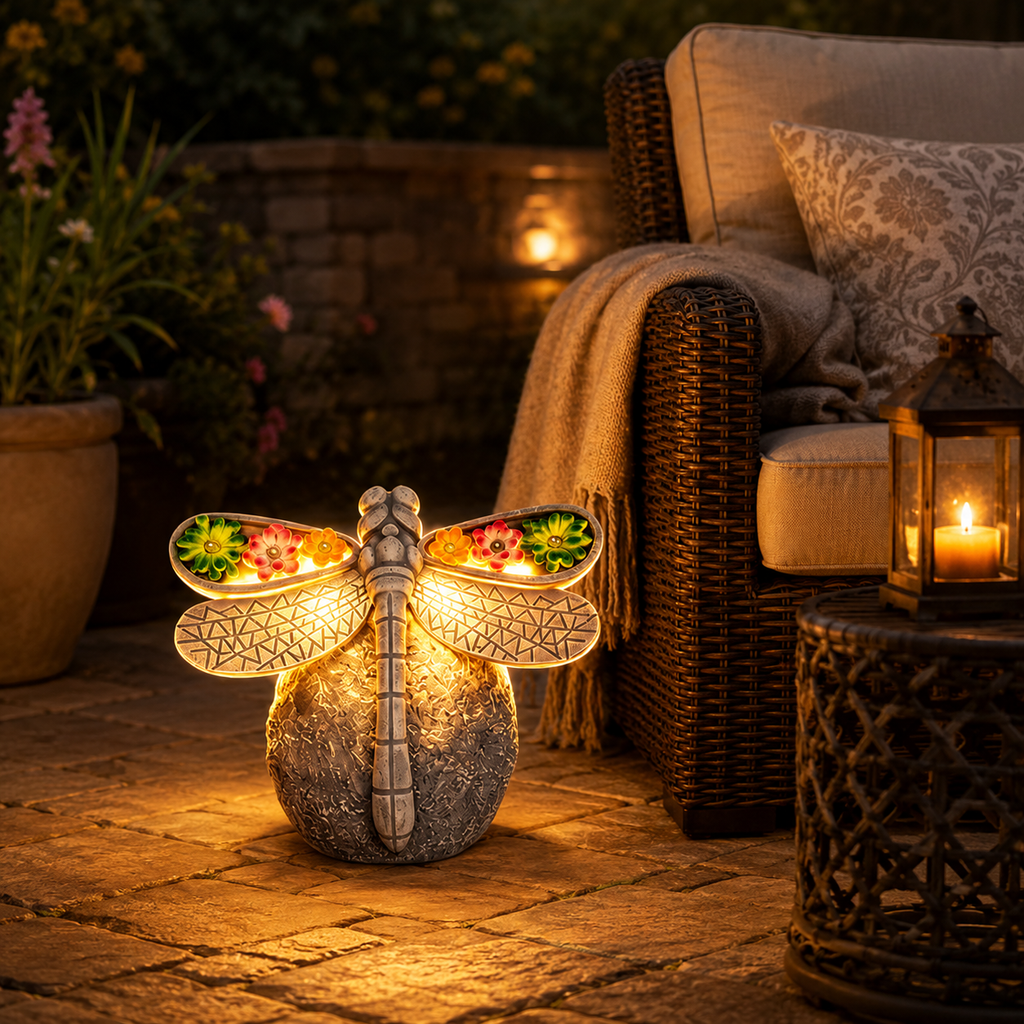 Solar Dragonfly Garden Light Decor