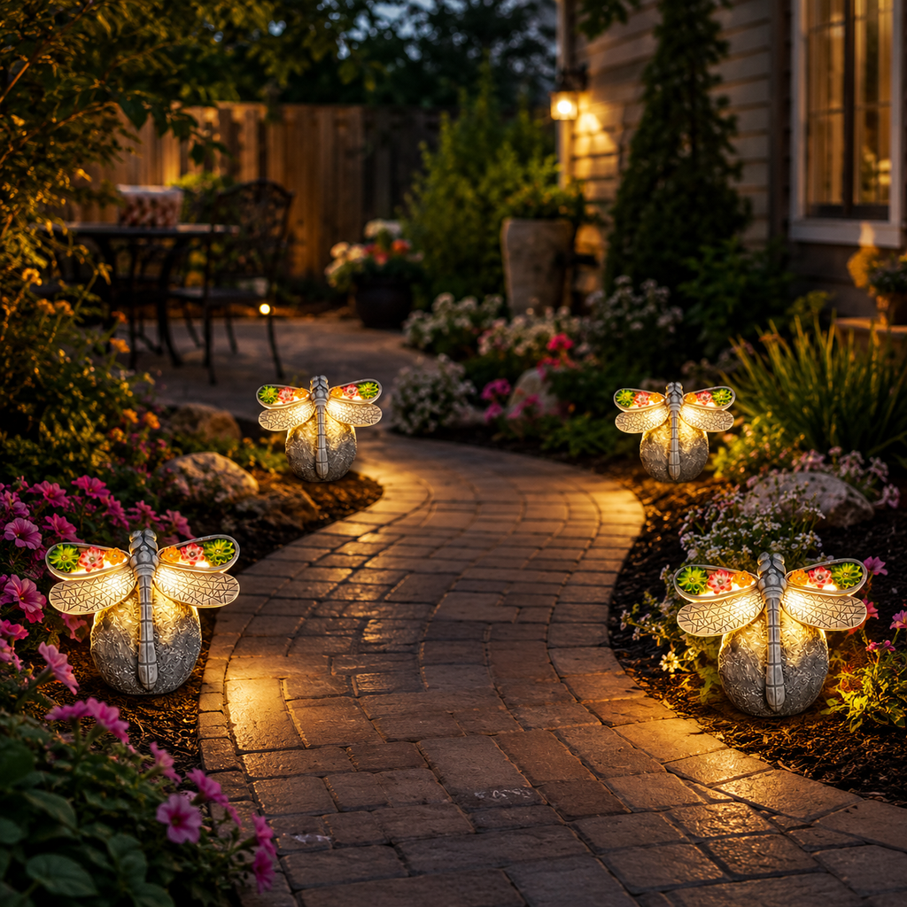 Solar Dragonfly Garden Light Decor
