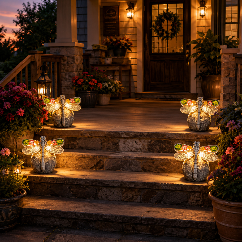 Solar Dragonfly Garden Light Decor