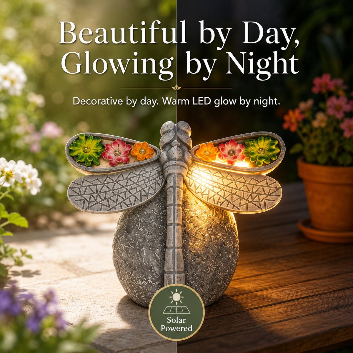 Solar Dragonfly Garden Light Decor