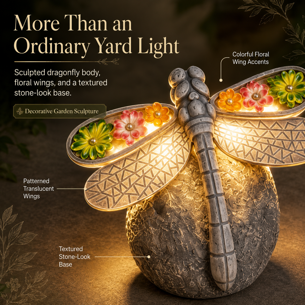 Solar Dragonfly Garden Light Decor