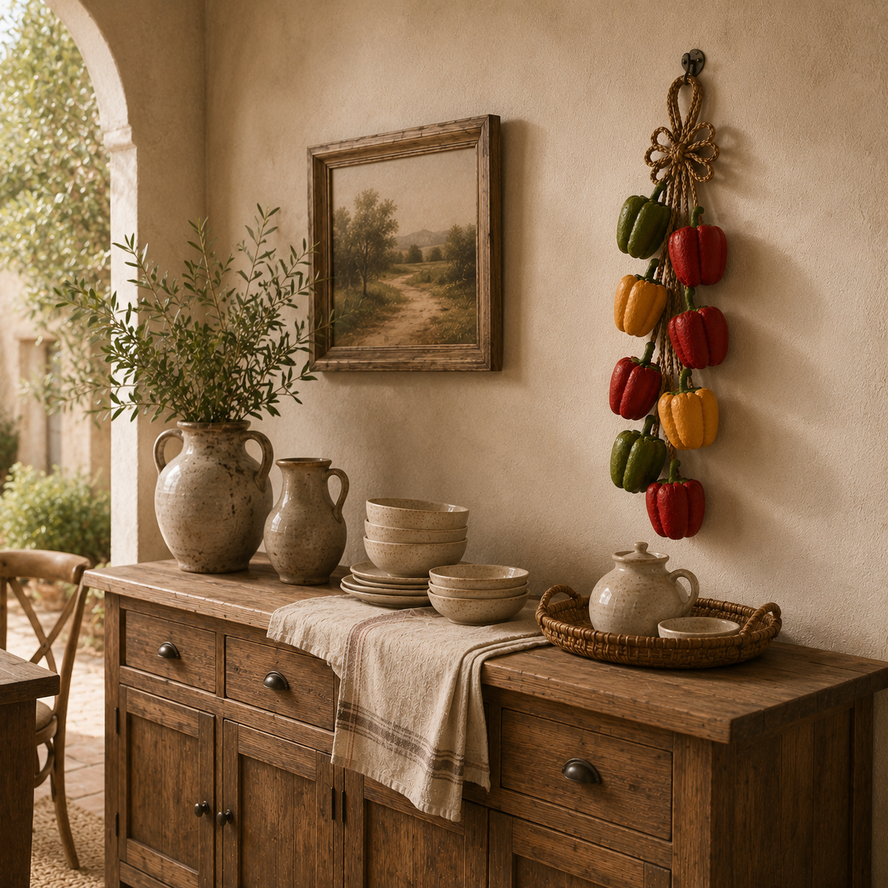 Rustic Harvest Faux Pepper Braid Wall Decor