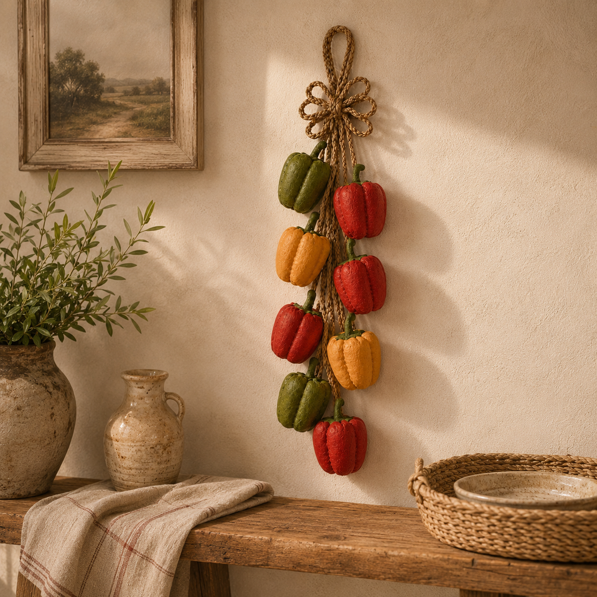 Rustic Harvest Faux Pepper Braid Wall Decor