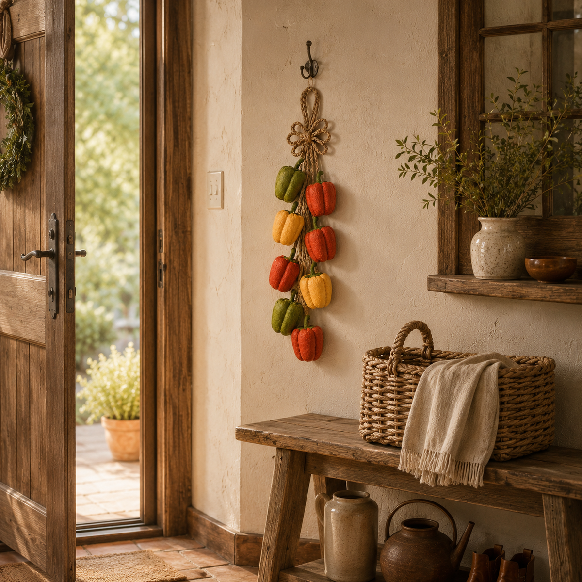 Rustic Harvest Faux Pepper Braid Wall Decor