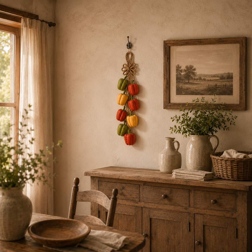 Rustic Harvest Faux Pepper Braid Wall Decor