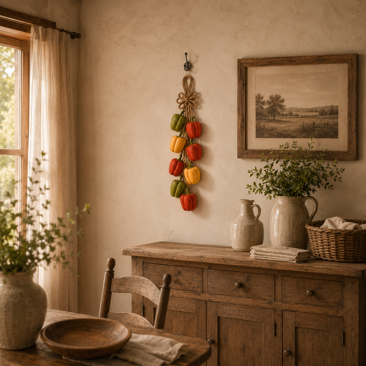 Rustic Harvest Faux Pepper Braid Wall Decor