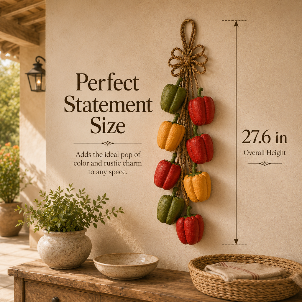 Rustic Harvest Faux Pepper Braid Wall Decor
