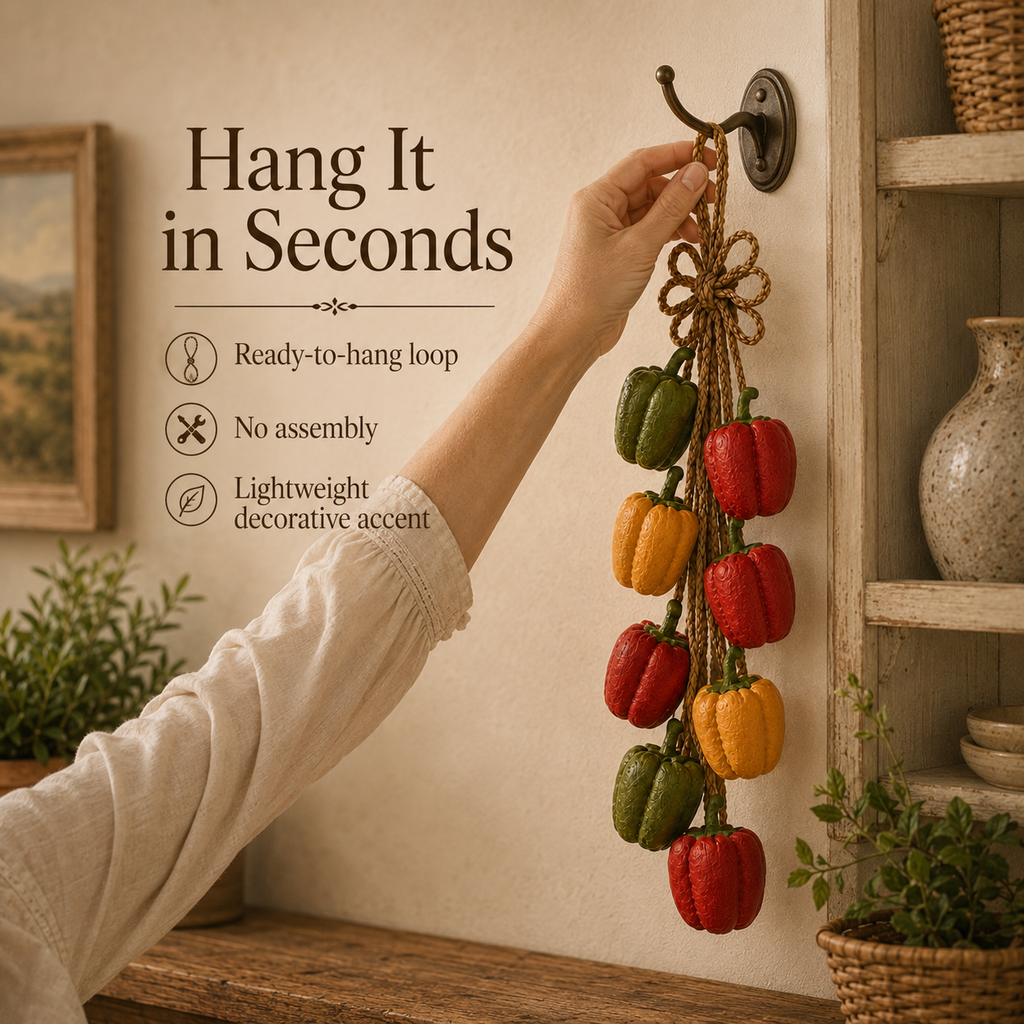 Rustic Harvest Faux Pepper Braid Wall Decor
