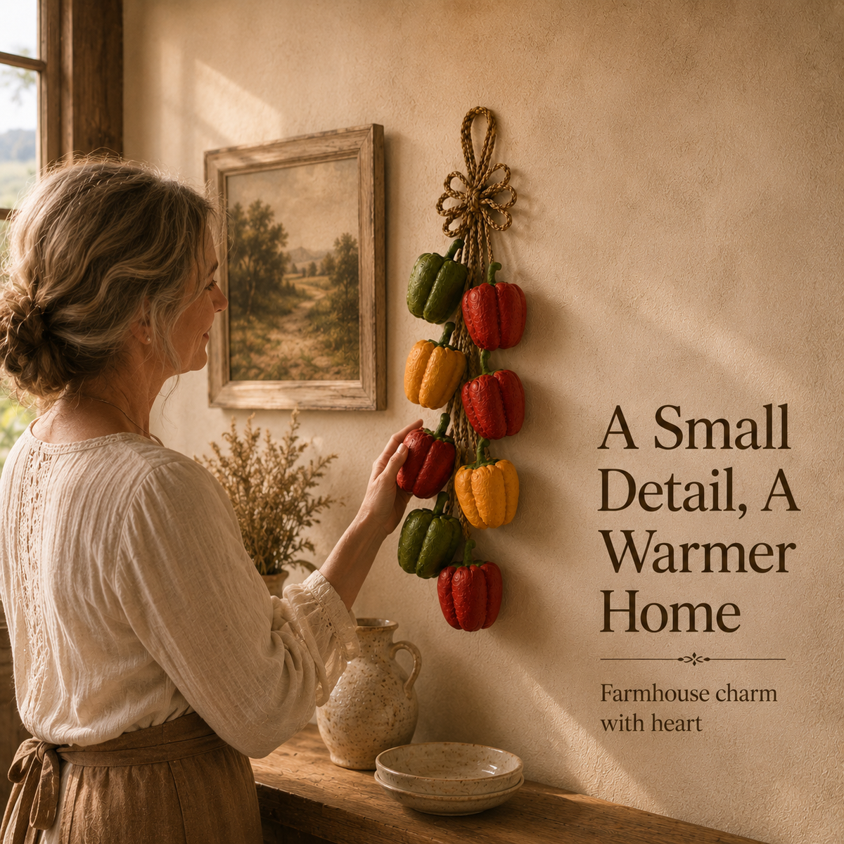 Rustic Harvest Faux Pepper Braid Wall Decor