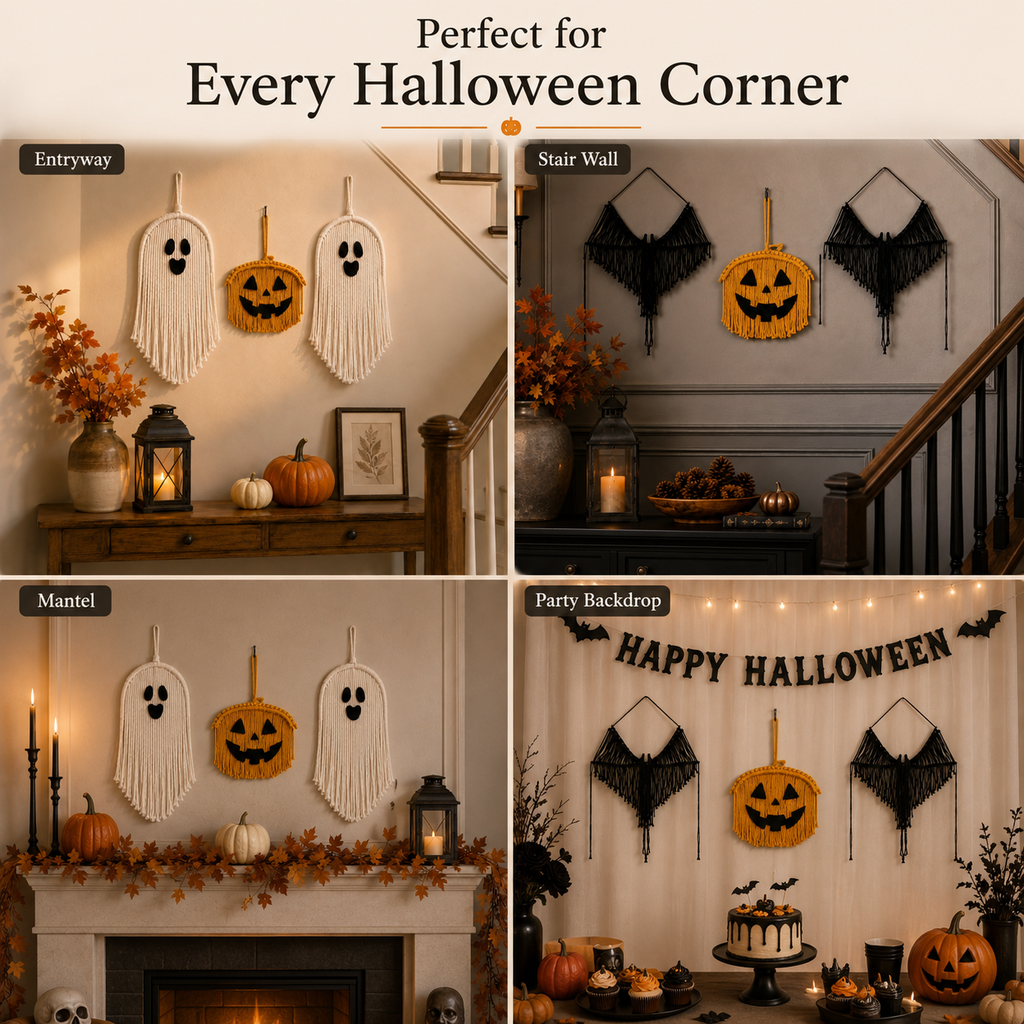 Halloween Macrame Wall Decor Set