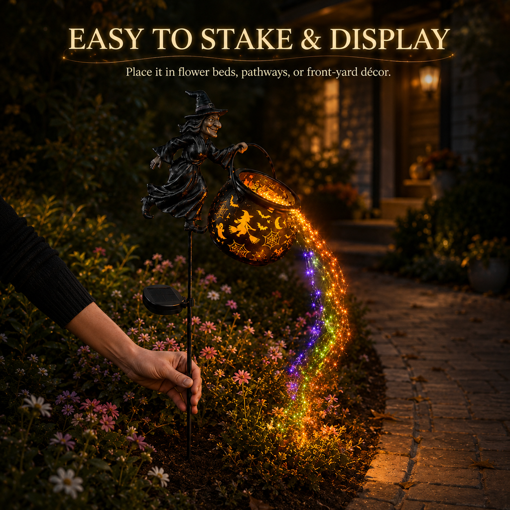🧙‍♀️Halloween Early Bird Special Sale 49% OFF-Halloween Witch Cauldron Garden Light