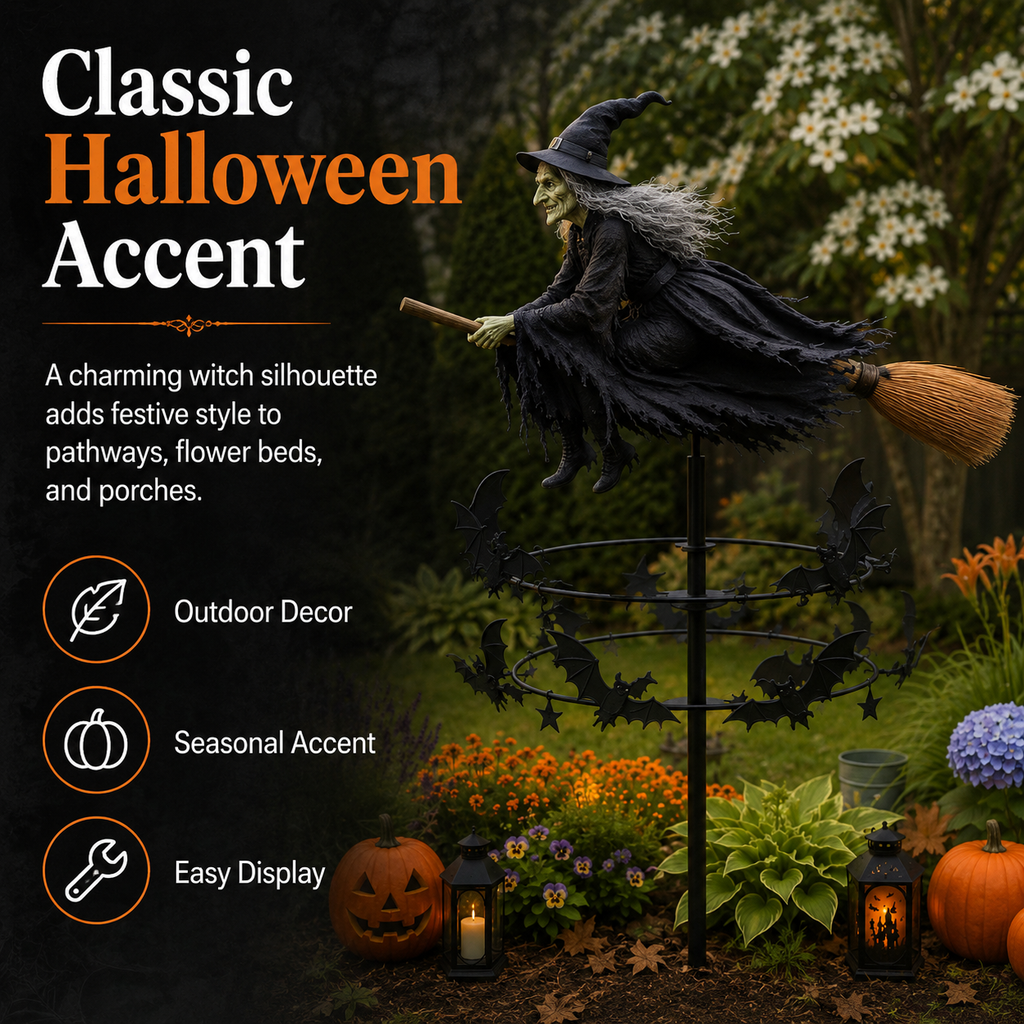 Halloween Witch Garden Stake Decor