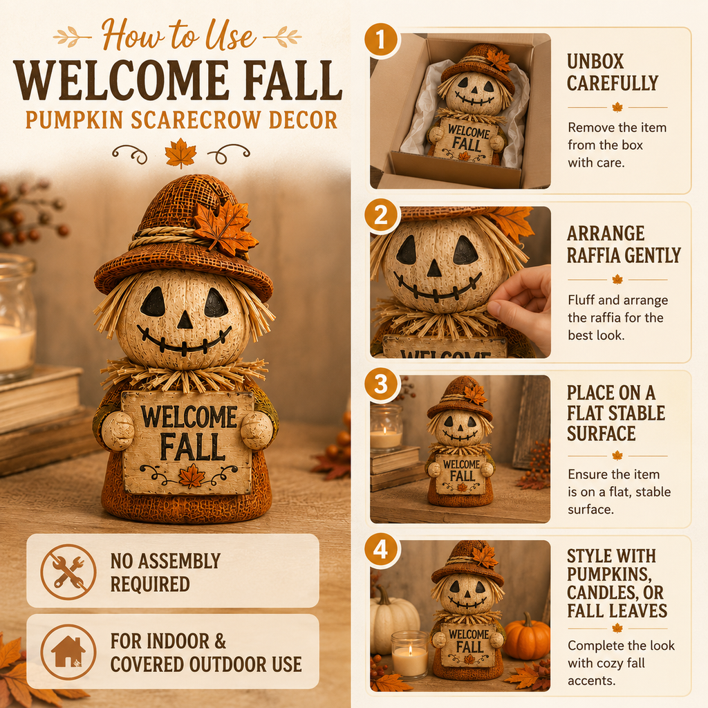 Fall Pumpkin Scarecrow Tabletop Decor