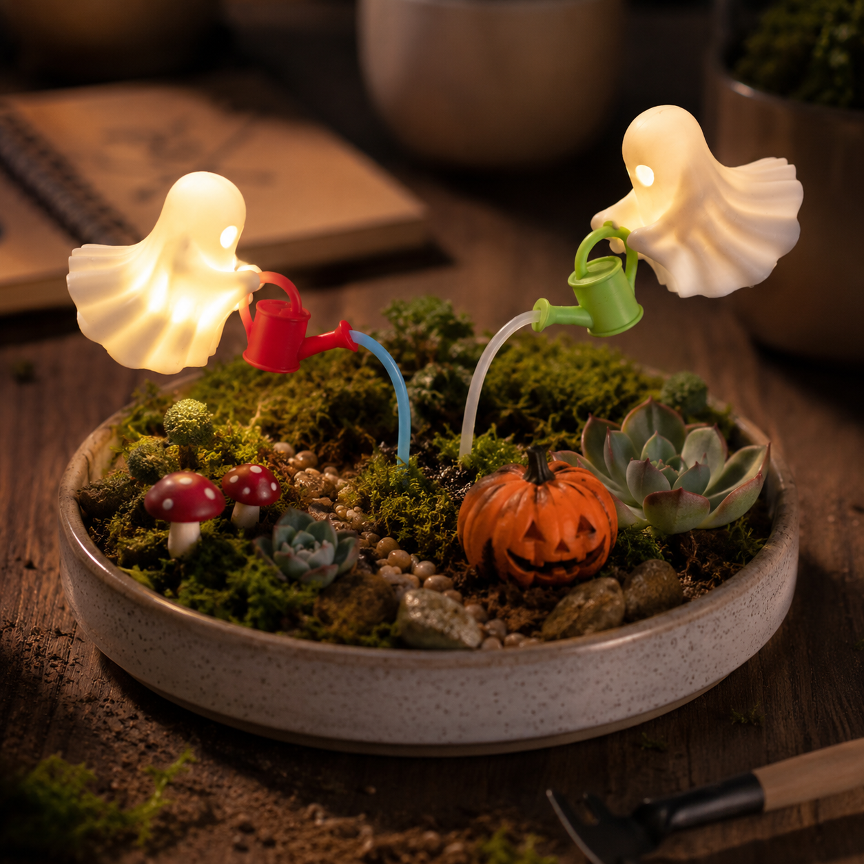 Lighted Ghost Plant Decor