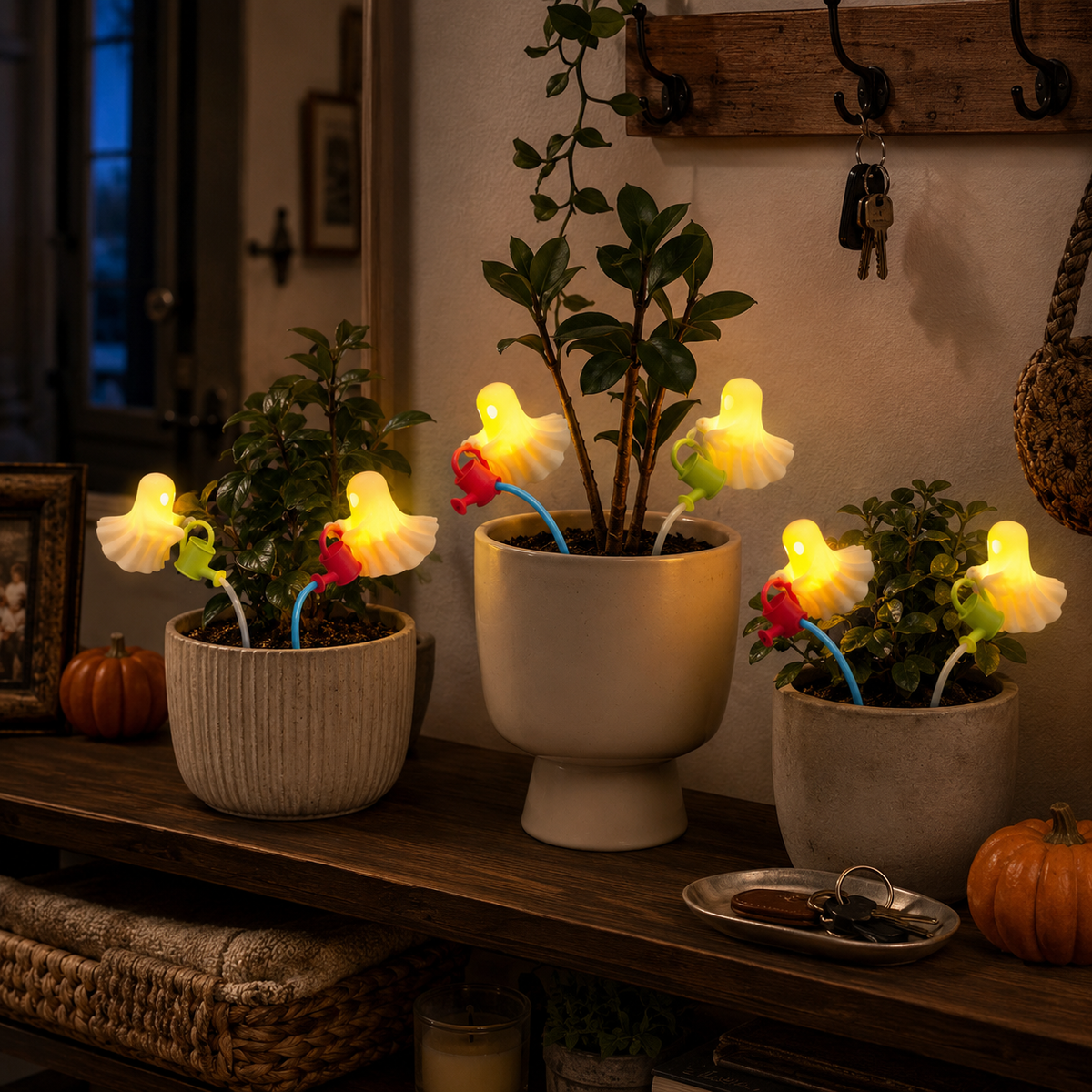 Lighted Ghost Plant Decor