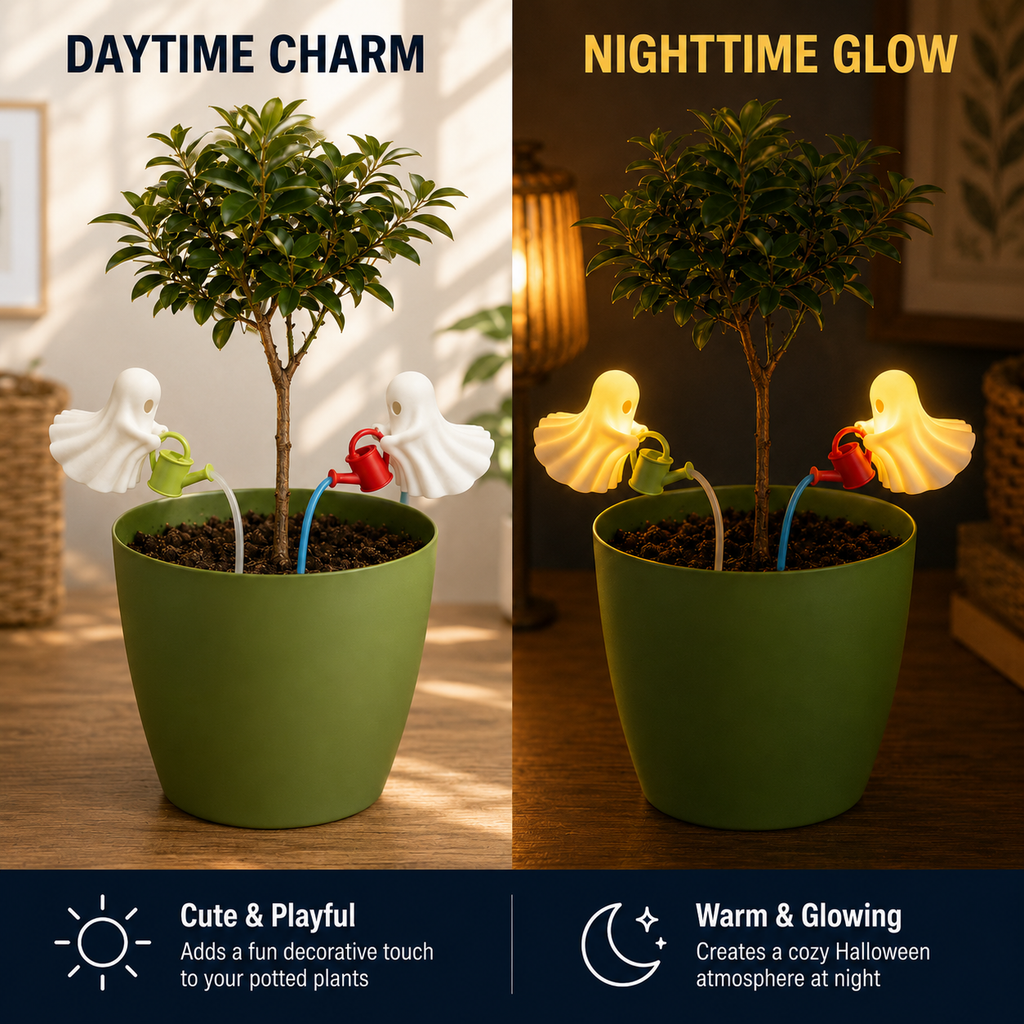 Lighted Ghost Plant Decor