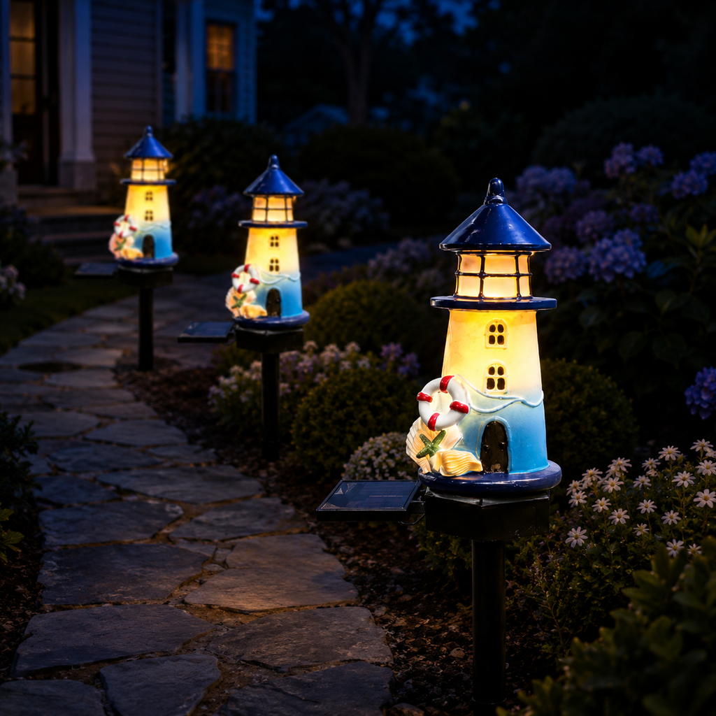 Solar Lighthouse Garden Stake Light