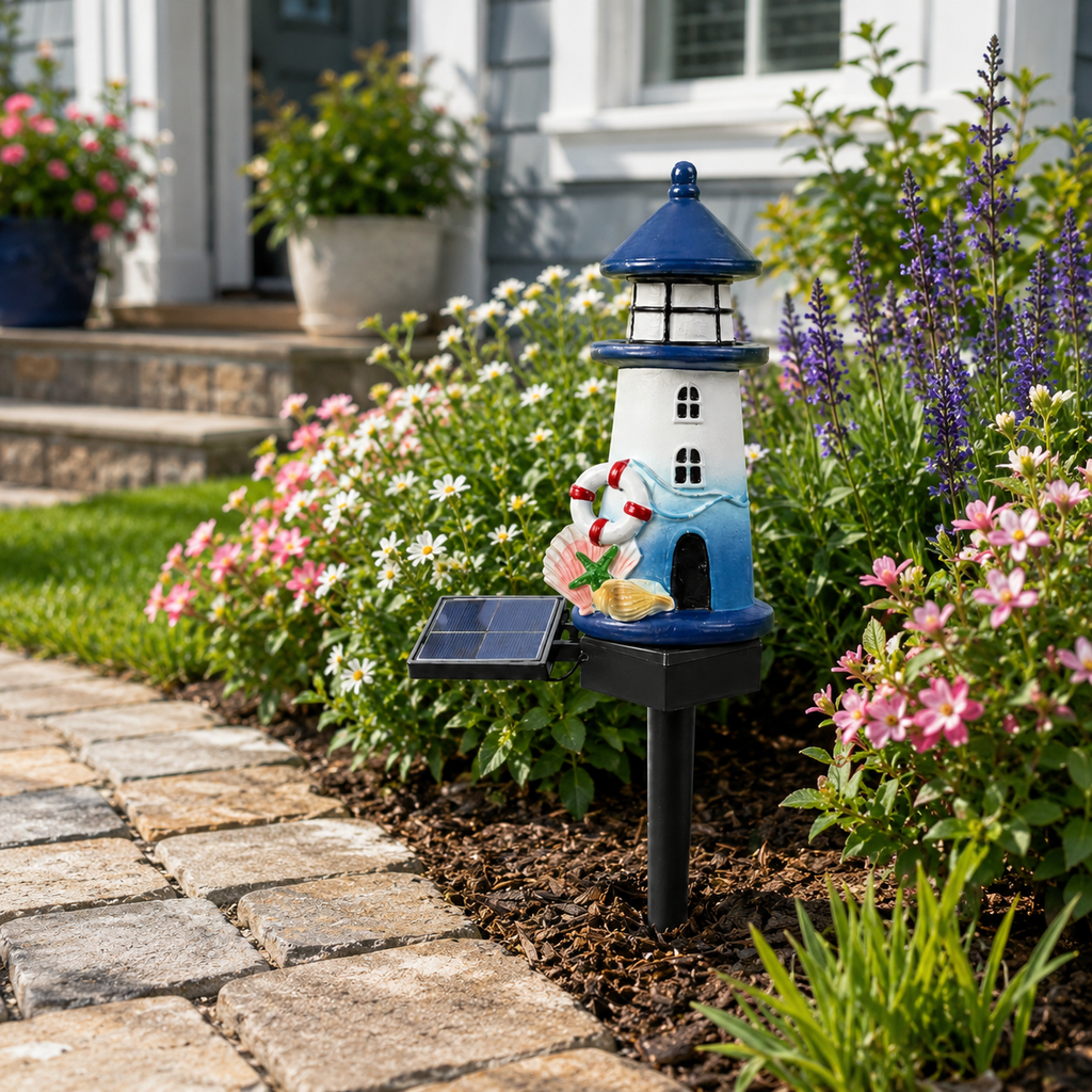 Solar Lighthouse Garden Stake Light