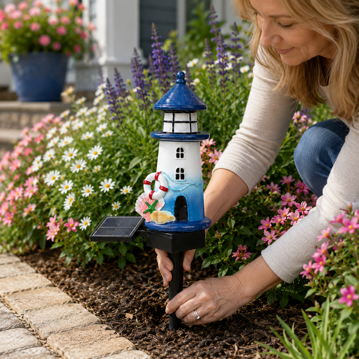 Solar Lighthouse Garden Stake Light