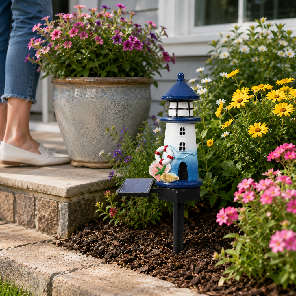 Solar Lighthouse Garden Stake Light