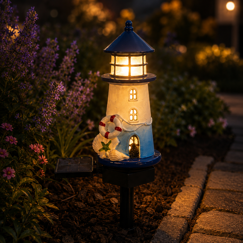 Solar Lighthouse Garden Stake Light