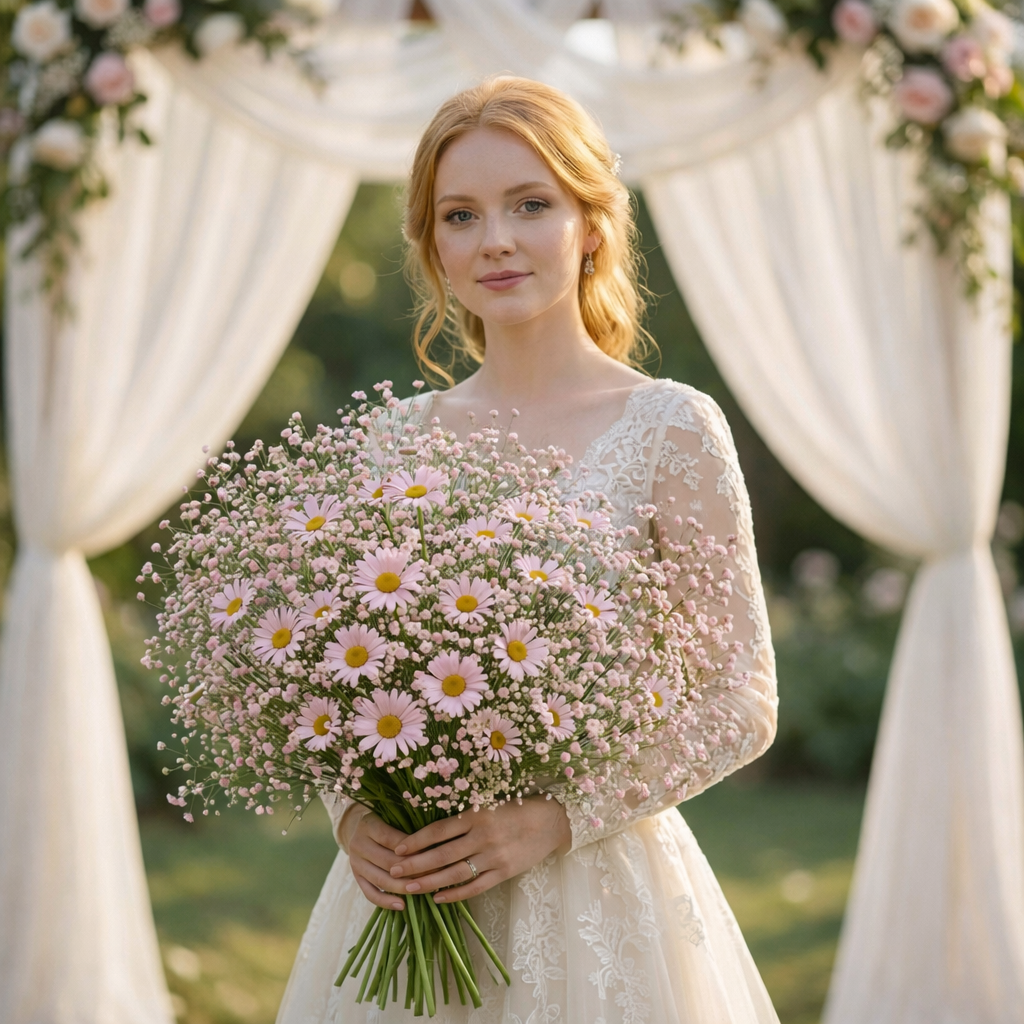 [Bouquet of 30pcs] Realistic Gypsophila Daisy Artificial Flower Bouquet