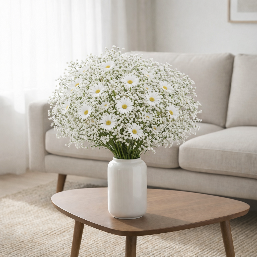 [Bouquet of 30pcs] Realistic Gypsophila Daisy Artificial Flower Bouquet