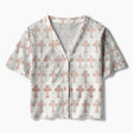 Classic Cross Christian Crochet Button Down Cardigan