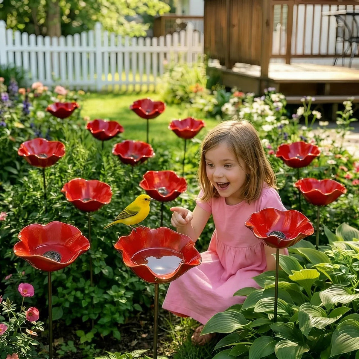 🔥2026 Mother's Day Gifts 50% Off🔥Handmade Metal Flower Garden Stake🐦