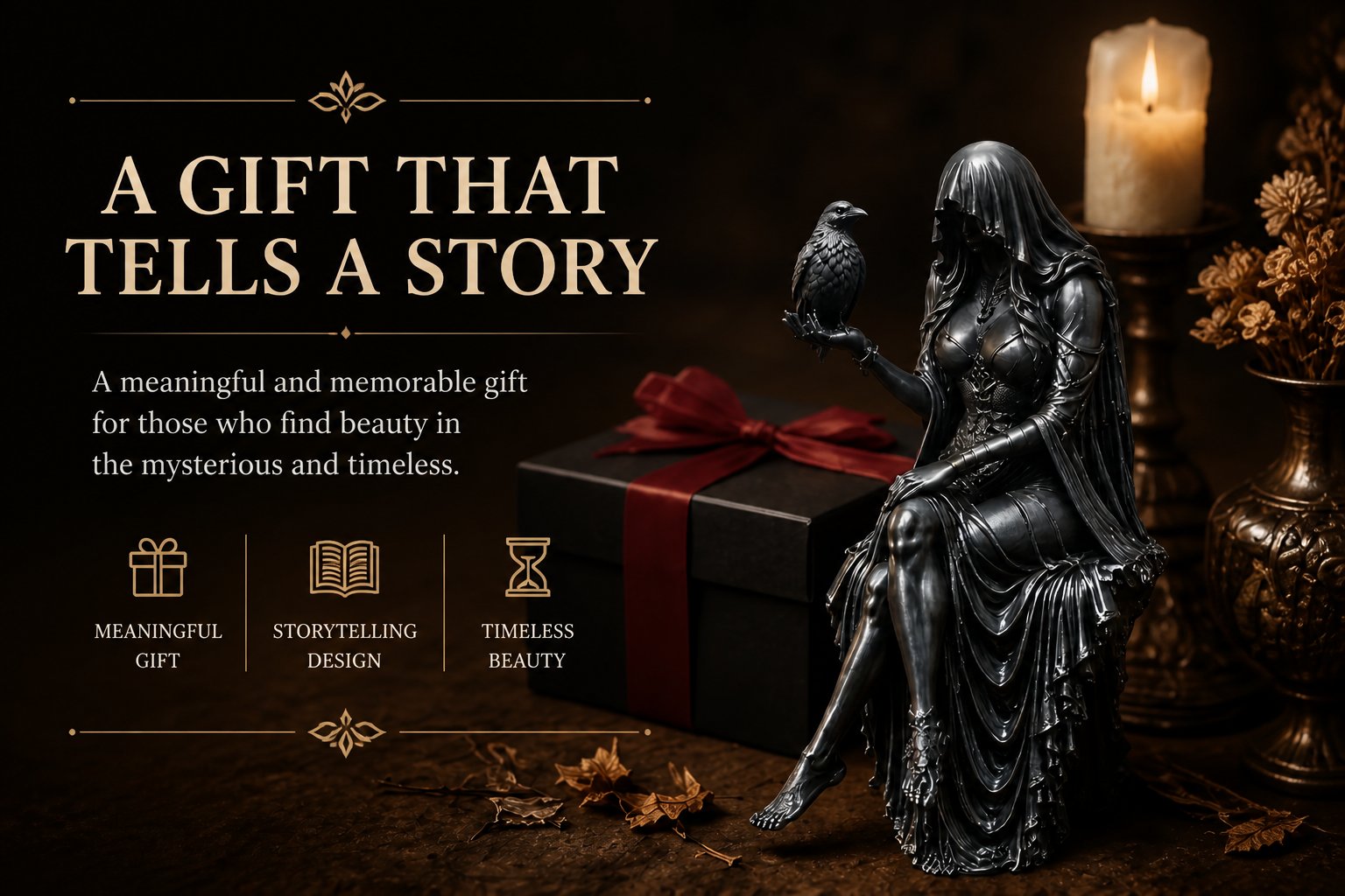 🔥Last Day 50% OFF 🖤 Gothic Raven Shelf Sitter Statue