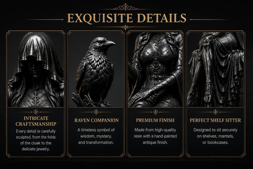 🔥Last Day 50% OFF 🖤 Gothic Raven Shelf Sitter Statue