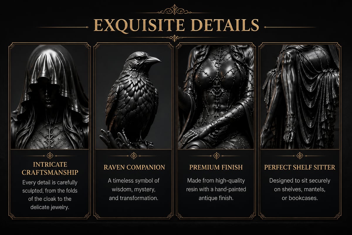 🔥Last Day 50% OFF 🖤 Gothic Raven Shelf Sitter Statue