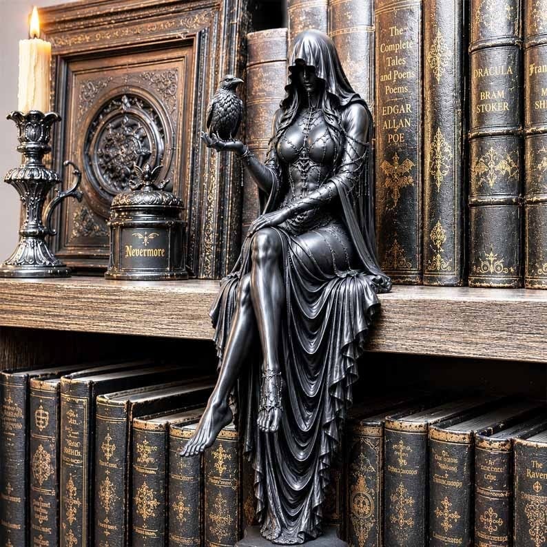 🔥Last Day 50% OFF 🖤 Gothic Raven Shelf Sitter Statue