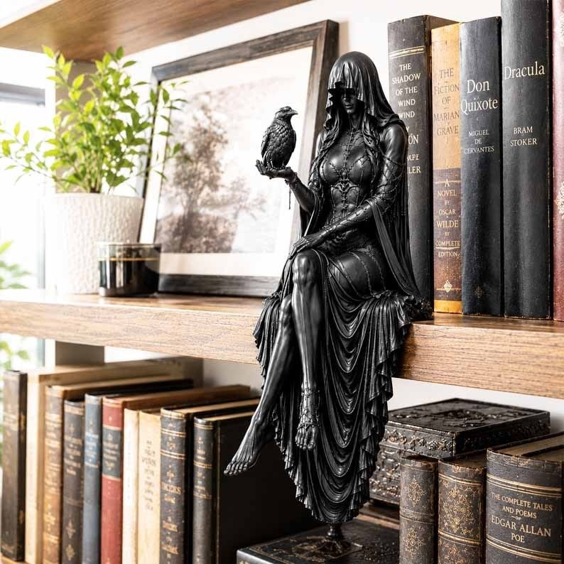 🔥Last Day 50% OFF 🖤 Gothic Raven Shelf Sitter Statue