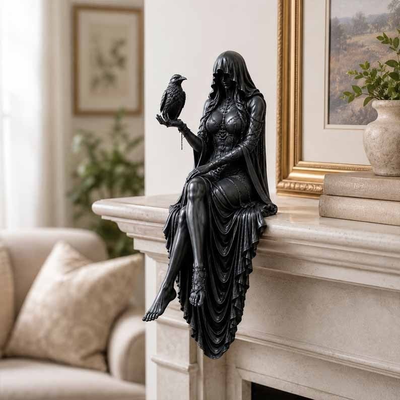 🔥Last Day 50% OFF 🖤 Gothic Raven Shelf Sitter Statue