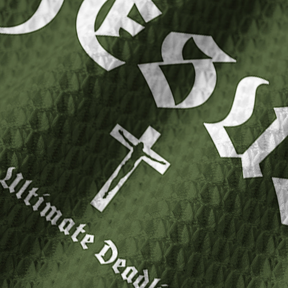 Jesus The Ultimate Deadlifter Christian Athleisure Crochet Polo Shirt