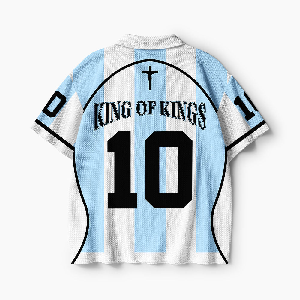 King Of Kings Christian Athleisure Crochet Polo Shirt