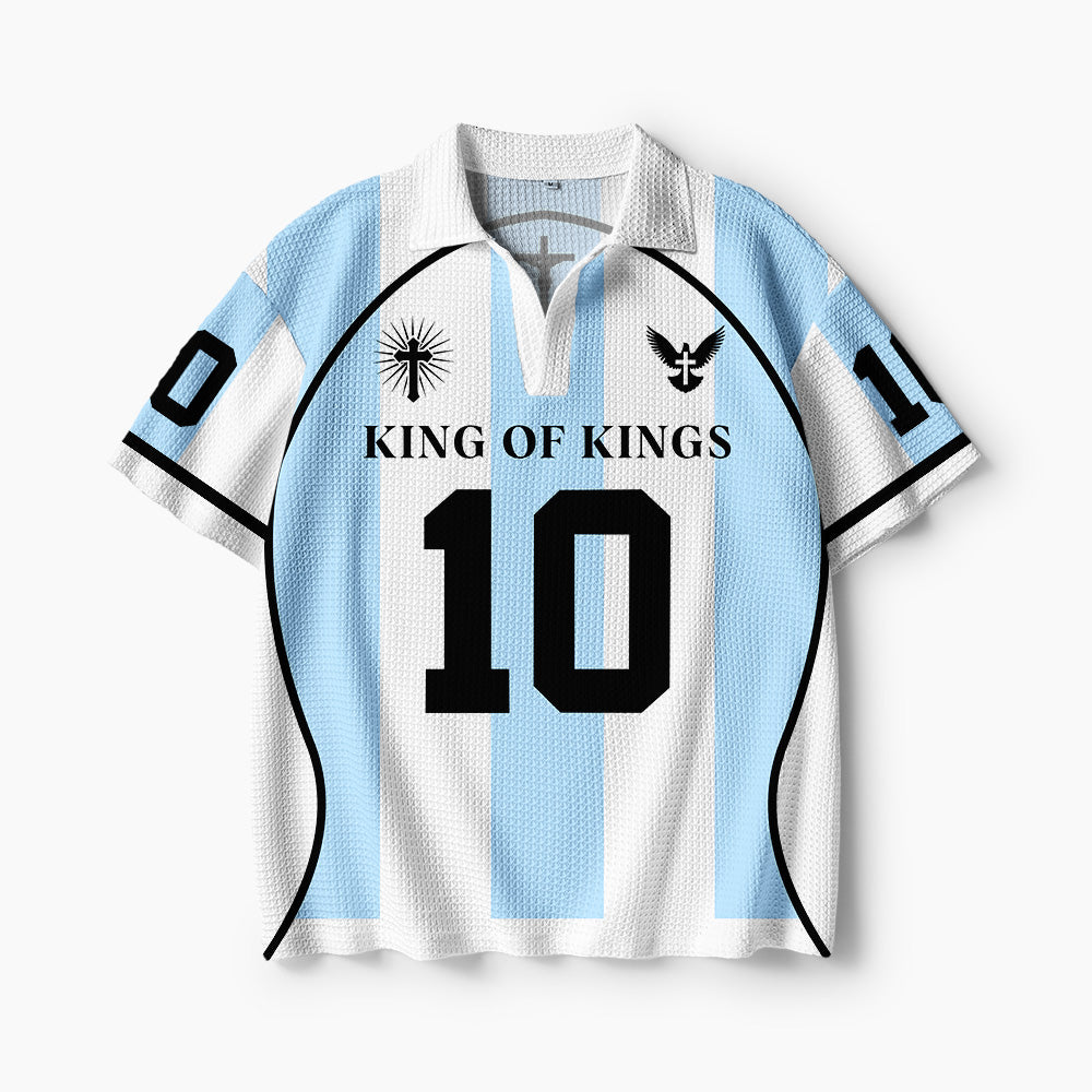 King Of Kings Christian Athleisure Crochet Polo Shirt