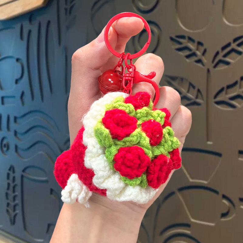 Crochet Flower Bouquet Teacher Keychain