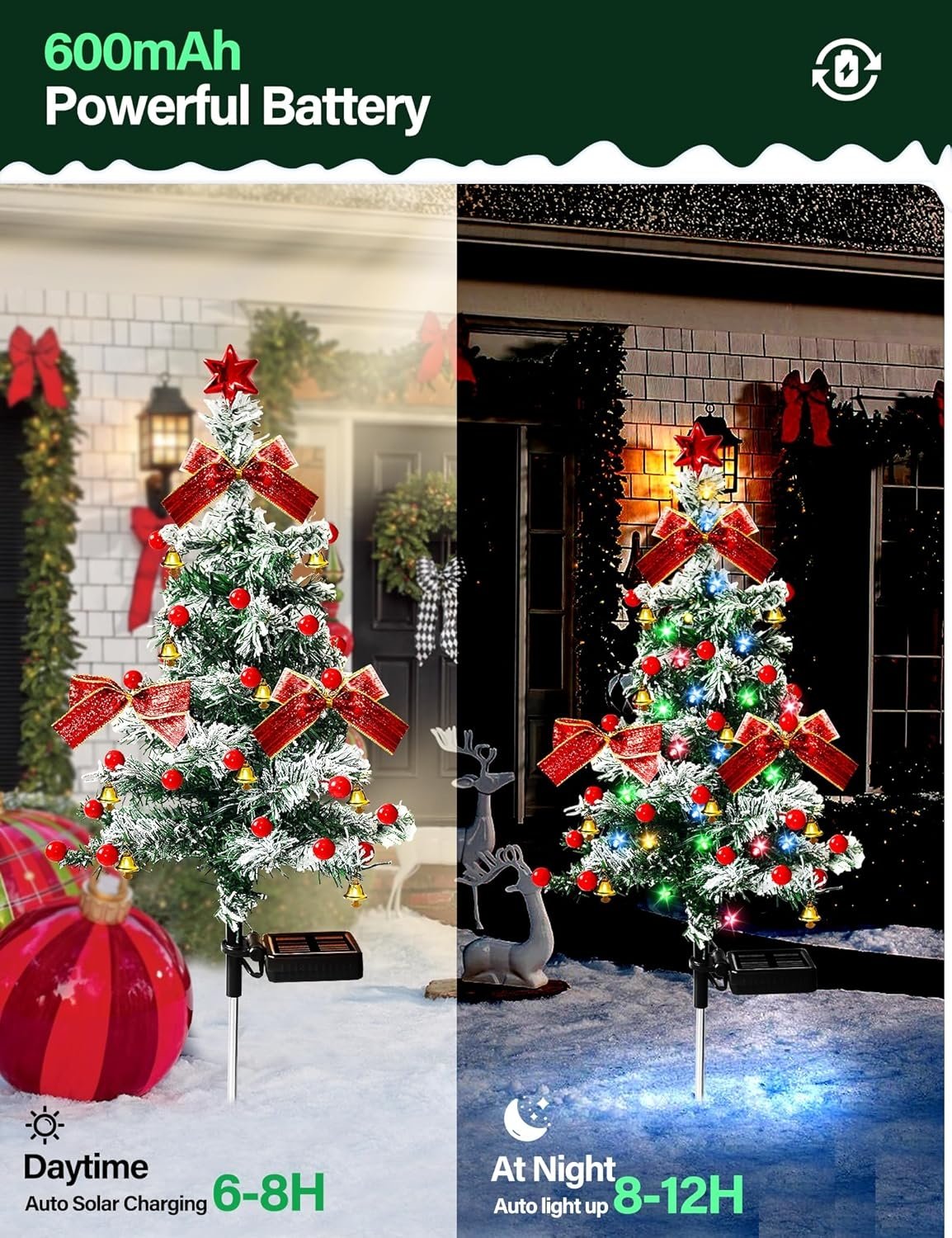 Solar Christmas Trees Lights Outdoor Decoration Waterproof