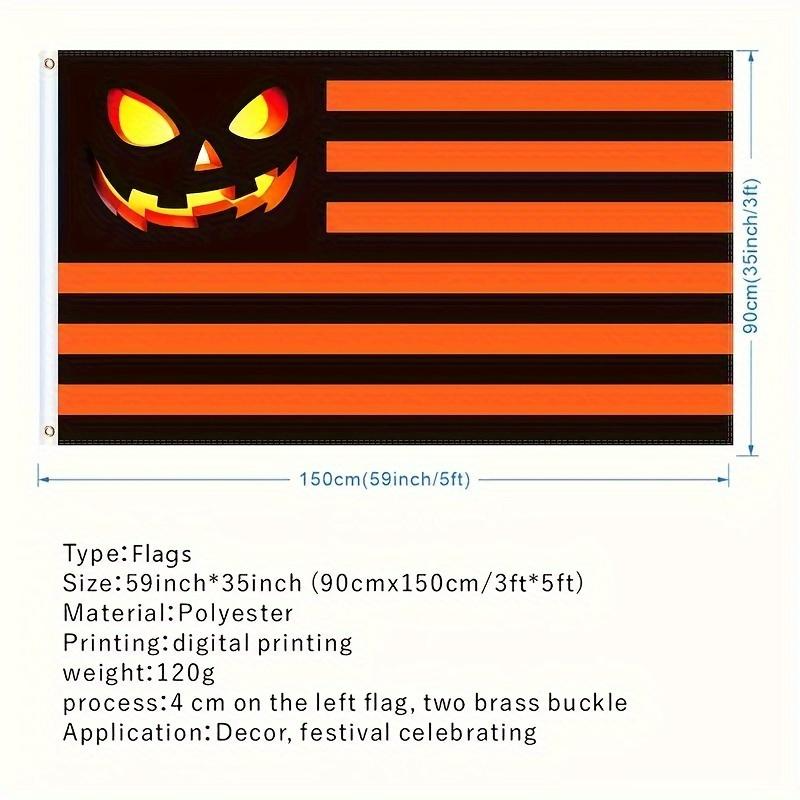 Halloween Pumpkin Stripe Garden Flag – Spooky Jack-O’-Lantern Porch Yard Banner Decor