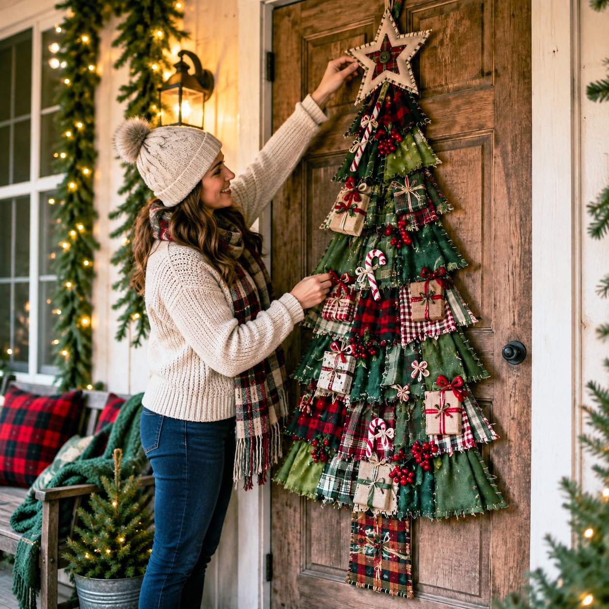 Beginner-Friendly DIY Oversized Patchwork Christmas Tree Door Hanging Kit | Complete Kit with All Tools & Step-by-Step Guide Included
