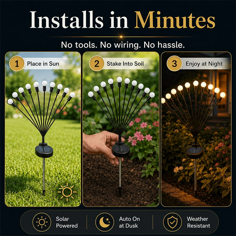💥BUY 1 GET 1 FREE (2 PCS)🔥 Solar Firefly Garden Stake Lights