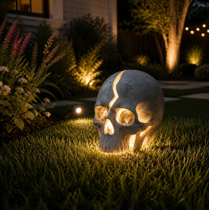 The Phantom Glow™ Solar Skull Garden Light