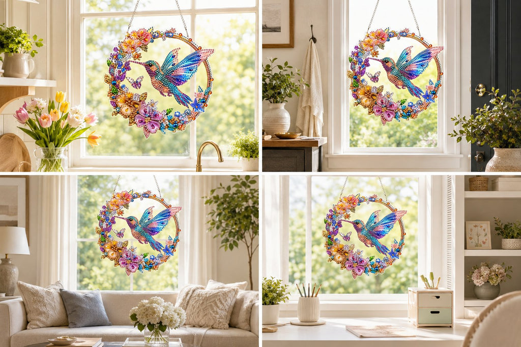 ☀️LAST DAY 70% OFF🌈 - Hummingbird Diamond Art Hanging Ornament Kit