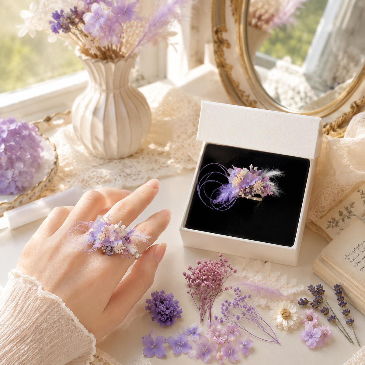 Forest Romantic Dried Flower Ring DIY Kit