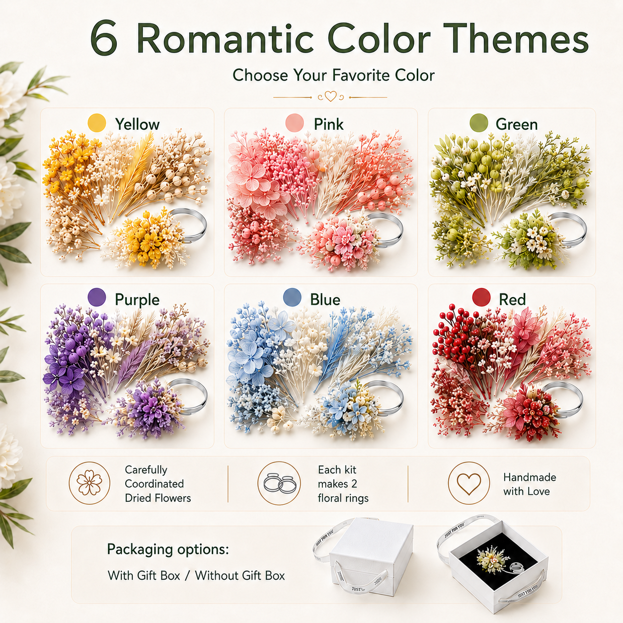 Forest Romantic Dried Flower Ring DIY Kit