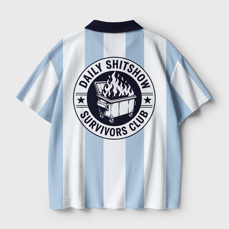 Daily Shitshow Survivors Club Geek Crochet Polo Shirt